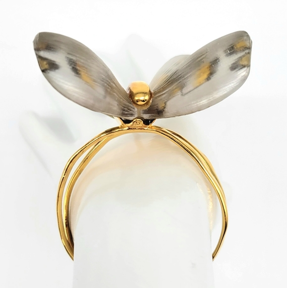 Alexis Bittar Lucite Monarch Butterfly Oversized Statement Cuff Bracelet - Picture 10 of 11